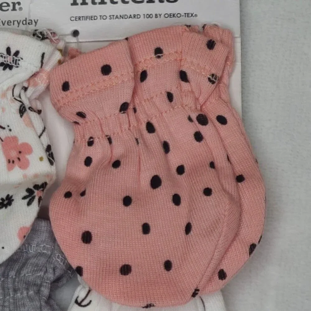 Gerber 4 Pack Baby Girl Mittens 0-3 Months New With Tags